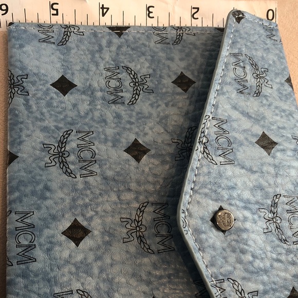 MCM Envelope Pouch Clutch Blue Visetos, new in box, authentic - Picture 10 of 10